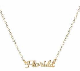 Kris Nations Florida Script Charm Necklace